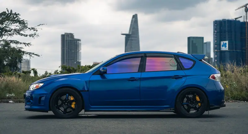 Subaru STi Rays TE37 Brembo – mâm forged & heo thắng HFORGED, ảnh 1
