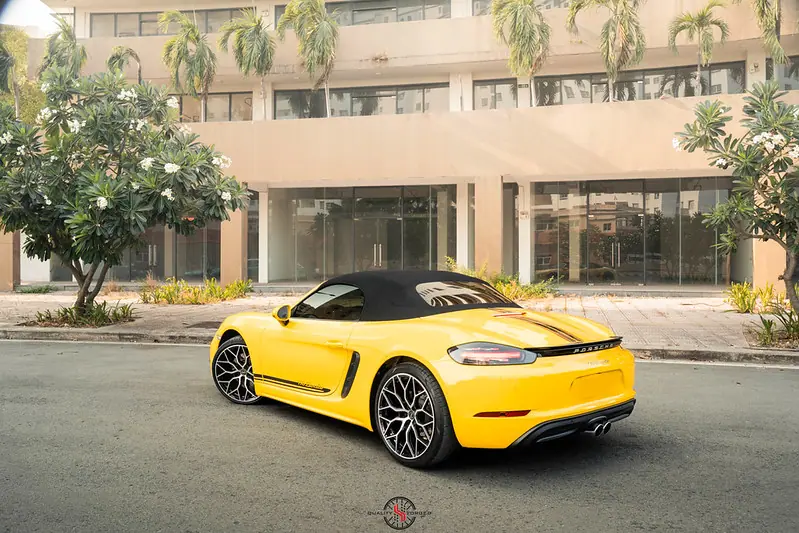 Porsche Boxster 718 yellow vàng Vossen 20 inch – mâm forged HFORGED, ảnh 5