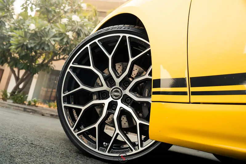 Porsche Boxster 718 yellow vàng Vossen 20 inch – mâm forged HFORGED, ảnh 4