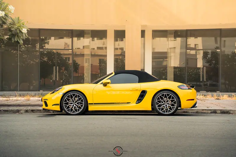 Porsche Boxster 718 yellow vàng Vossen 20 inch – mâm forged HFORGED, ảnh 9