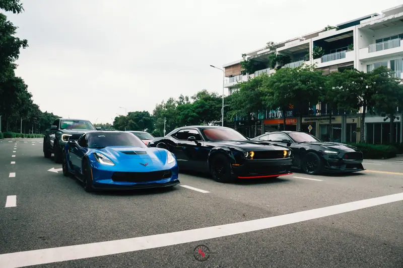 Bộ 3 xe Mỹ Dodge, Corvette, Mustang – mâm forged HFORGED, ảnh 2