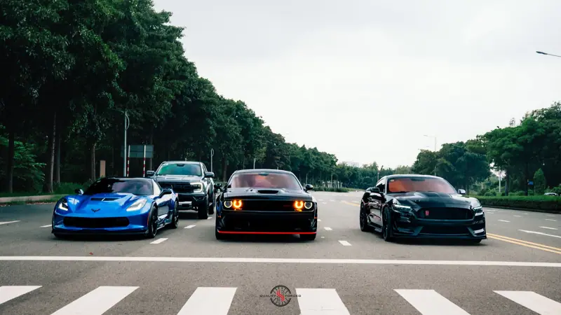 Bộ 3 xe Mỹ Dodge, Corvette, Mustang HForged