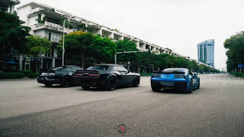 Bộ 3 xe Mỹ Dodge, Corvette, Mustang – mâm forged HFORGED, ảnh 3